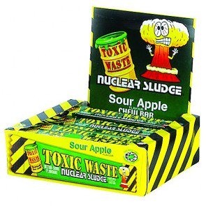 Sour apple chew bar toxic waste 0